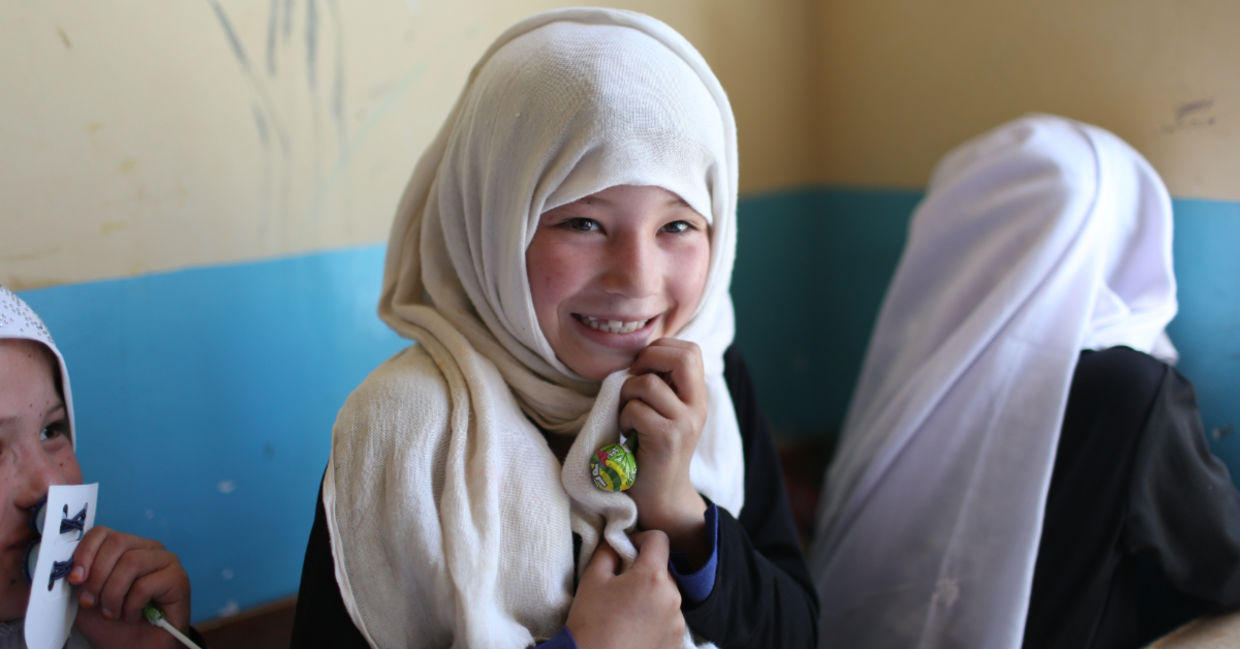 An Afghan girl.
