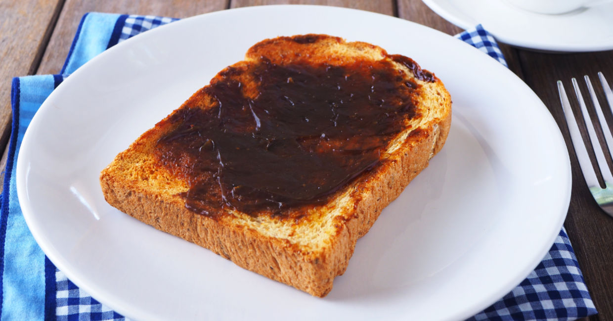 Marmite on toast for breakfast.