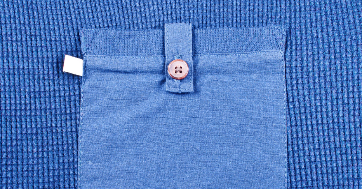 Close-up of a pocket.