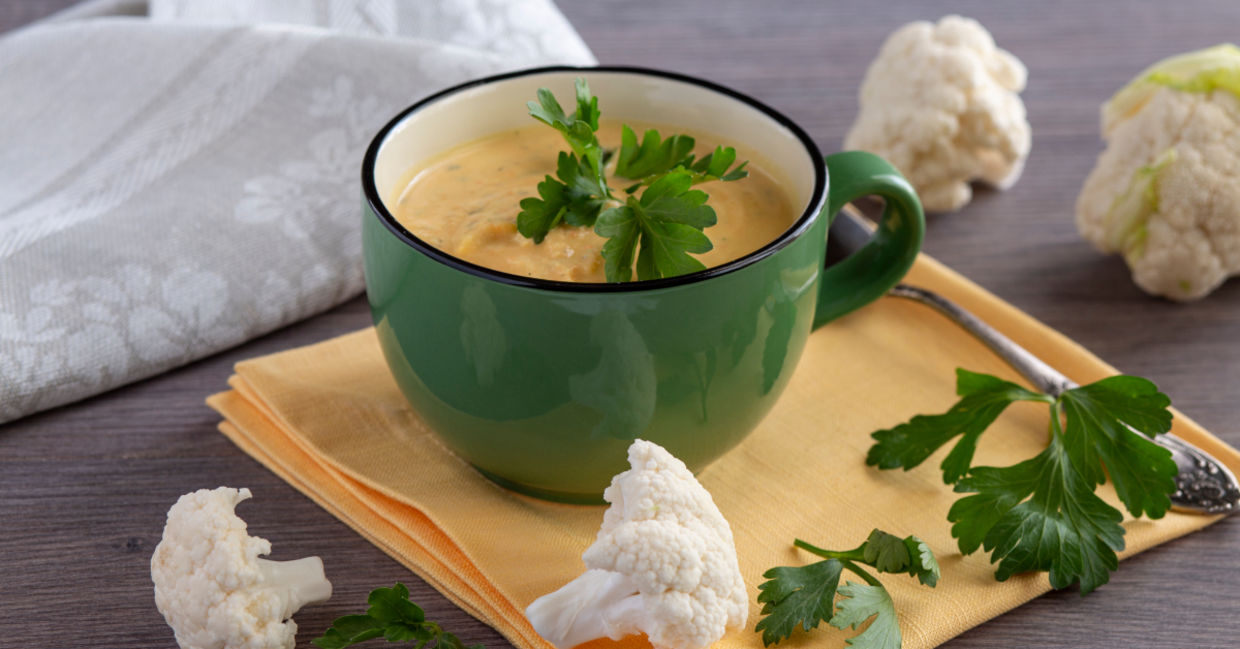 Try some healthy cauliflower soup.