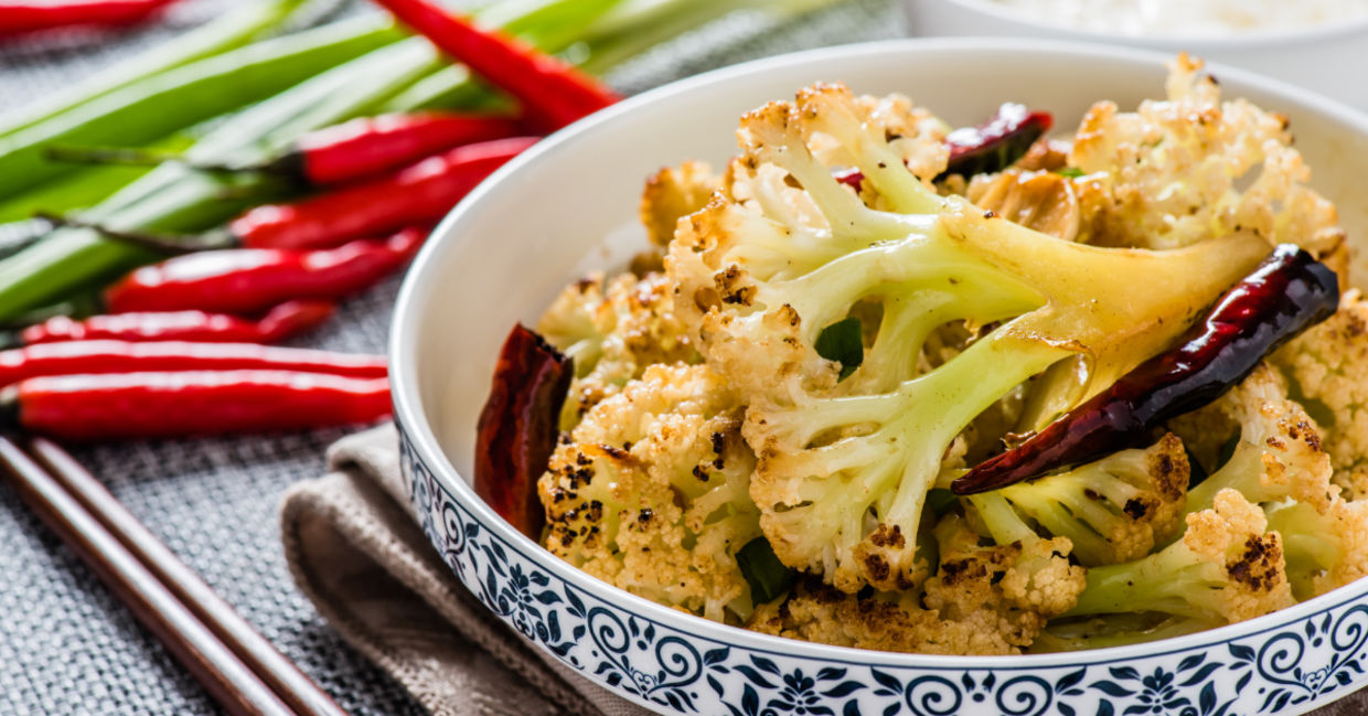 Sichuan Stir Fried Cauliflower for dinner