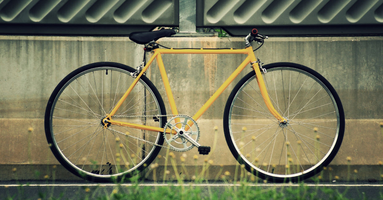 Yellow bicycle.