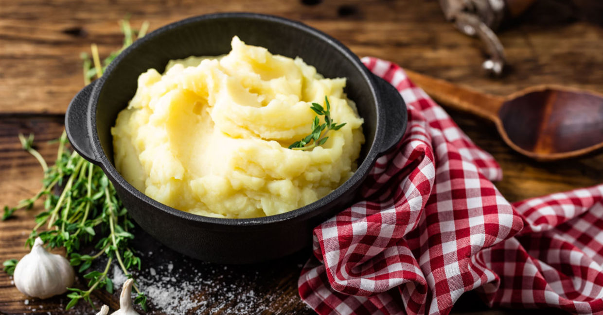 Delicious and comforting garlic mashed potatoes.
