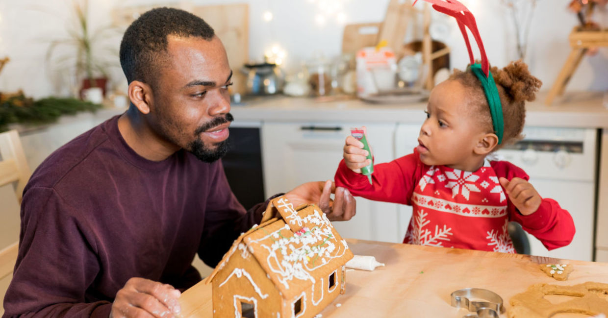Making a traditional gingerbread house.