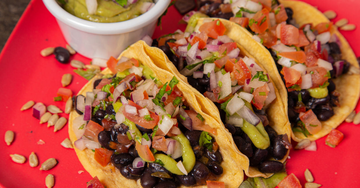 Black bean tacos are healthy and nutritious.