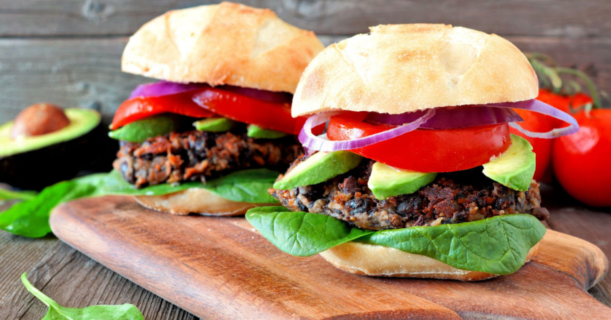 Black bean vegan burgers are good for your health.