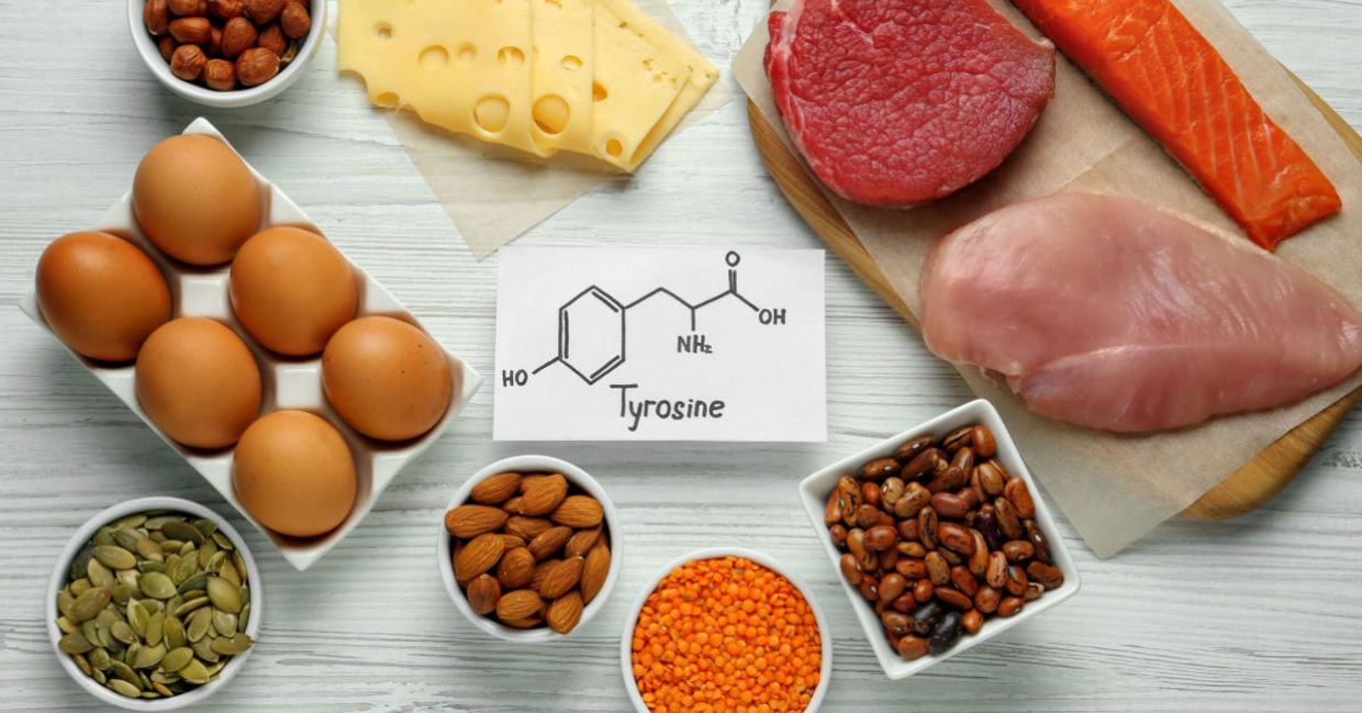 A selection of foods rich in tyrosine.