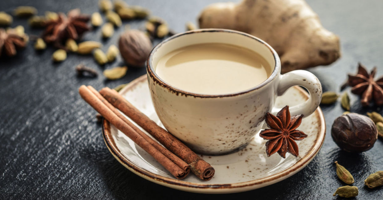Healthy chai tea contains nutmeg.