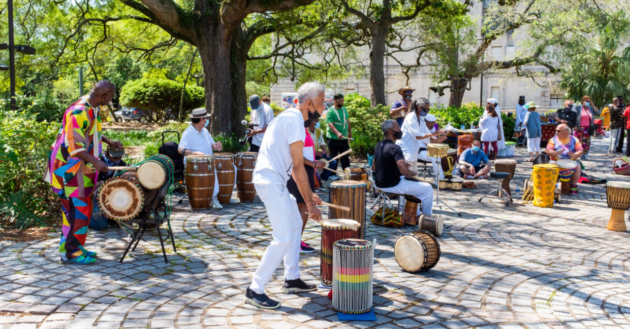 A performance in Congo Square.