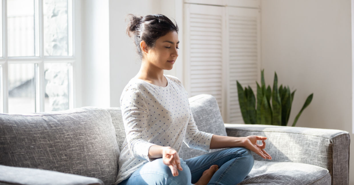 Meditate on a snow day to feel less stressed.
