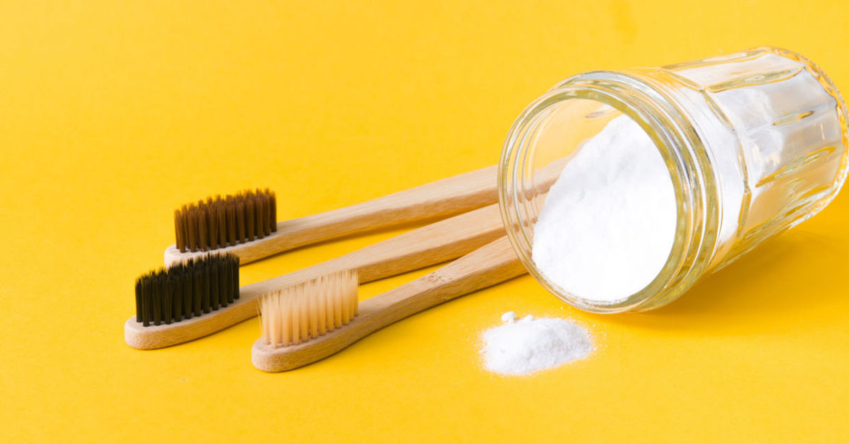 Baking soda is used to make a homemade mouthwash.