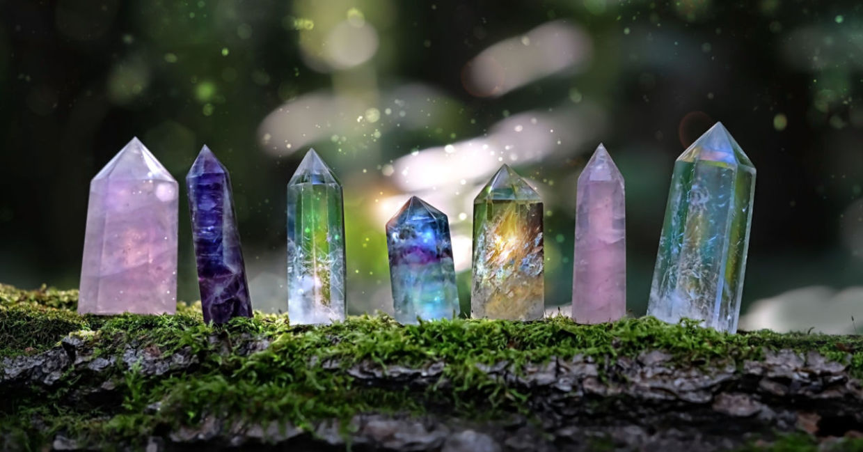 Various crystals used for healing.