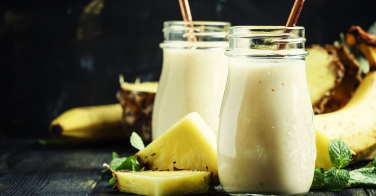 Pineapple smoothies are busting with nutrition.