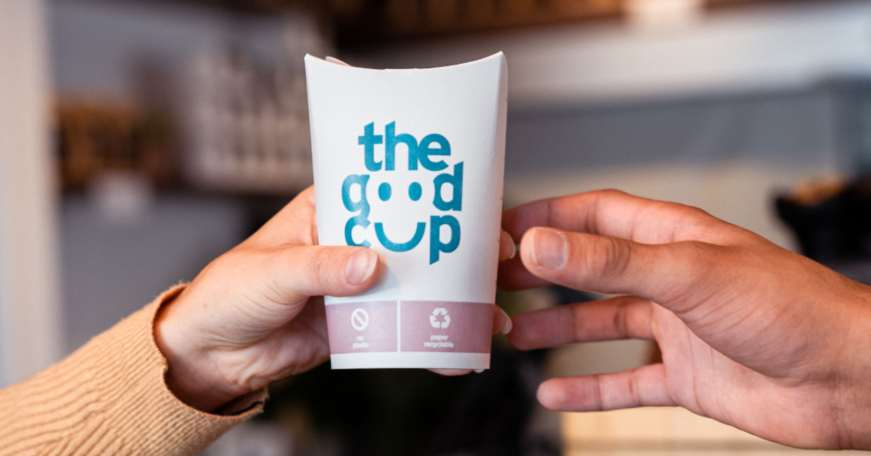 The Good Cup eliminates plastic lids.