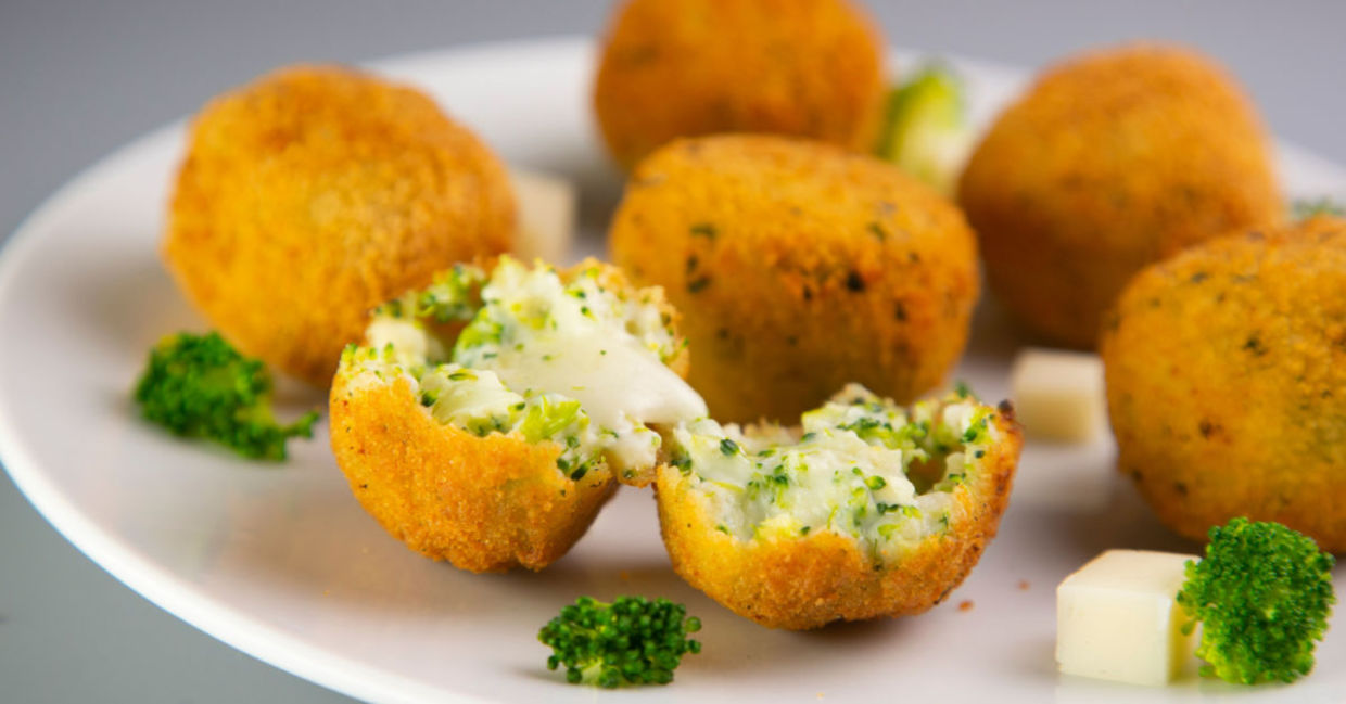 Broccoli and cheese tapa.