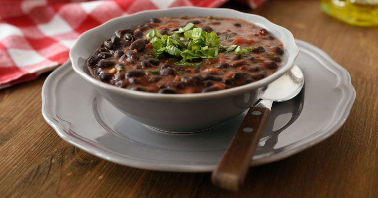 Hearty and healthy black bean soup.