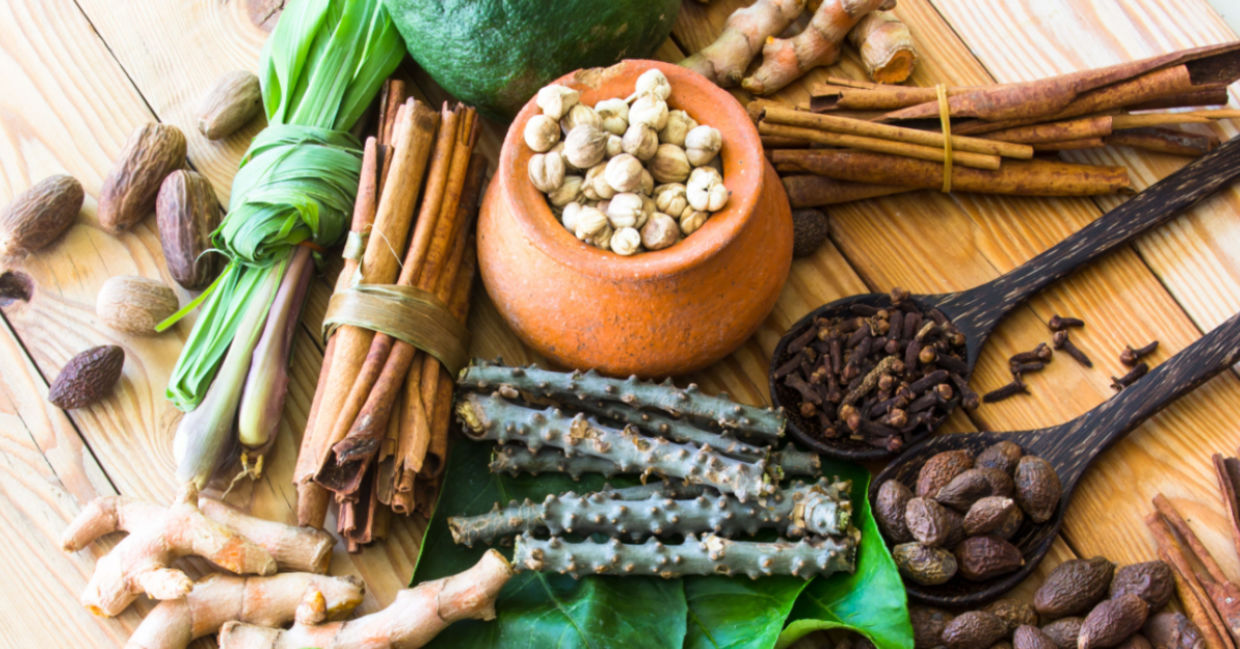 Ayurvedic medicinal herbs.