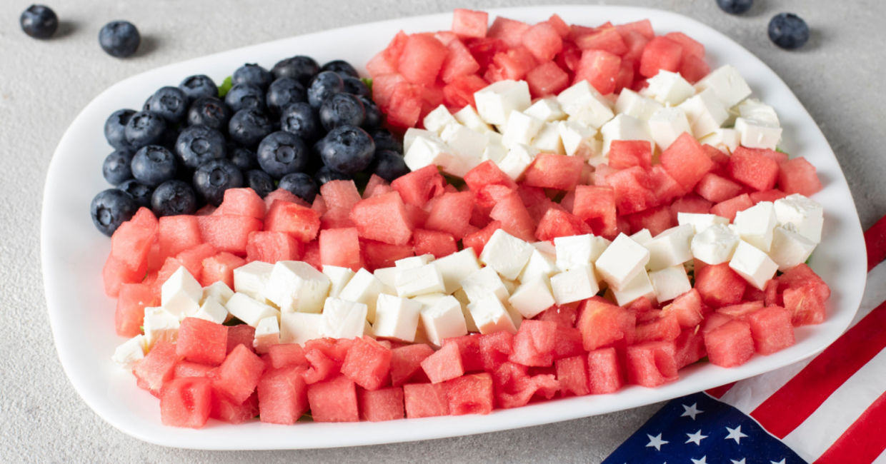 Have a festive holiday red, white, and blue salad.