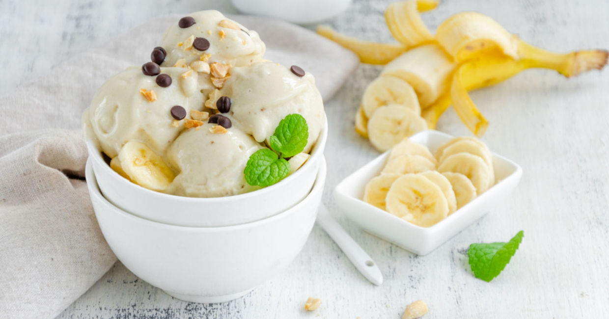 Vegan banana ice cream is a treat