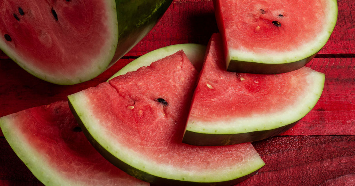 Enjoy hydrating watermelon on a hot day.
