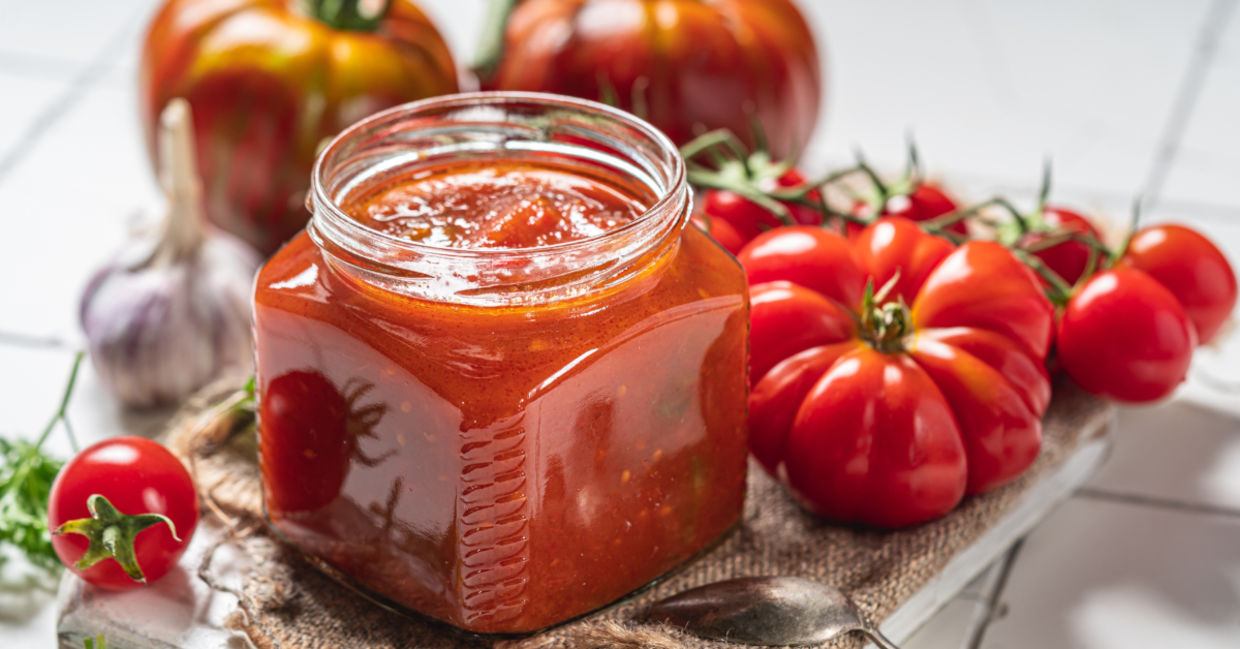 Homemade tomato sauce.