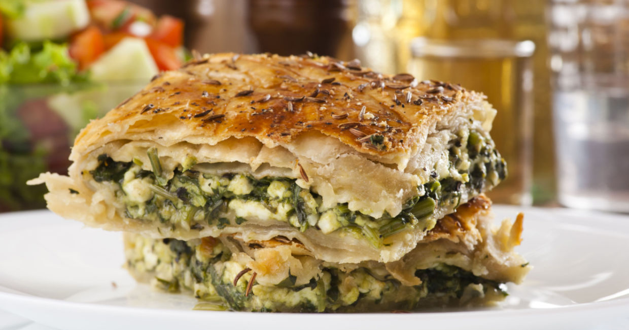 Spinach pie is a nutritious meal.