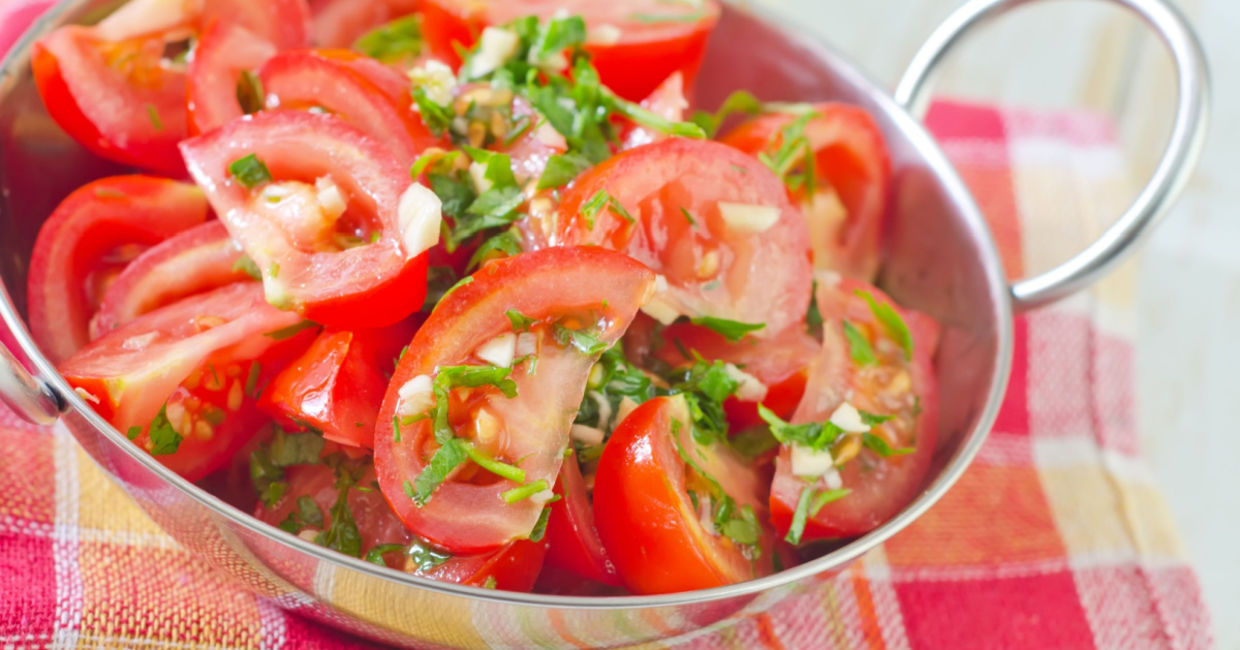 Healthy tomato salad.