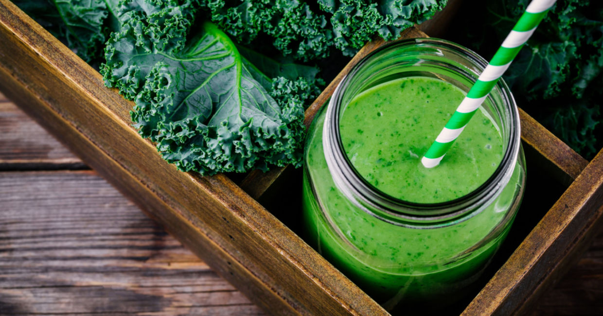 Healthy kale smoothie.