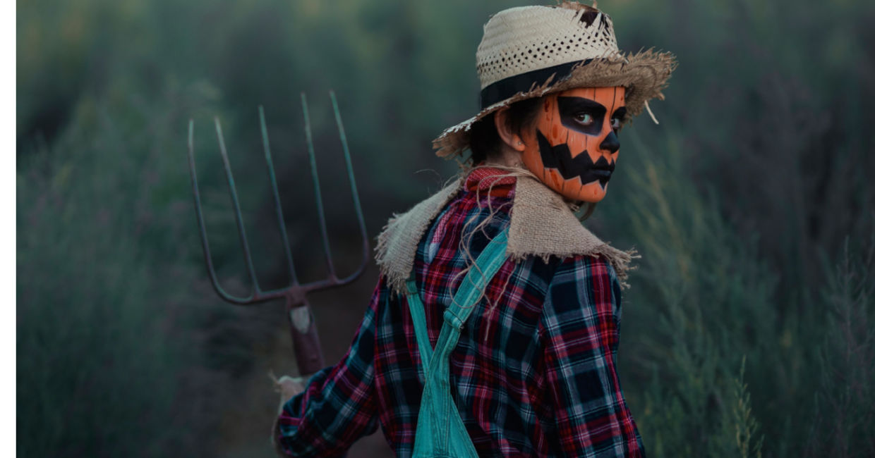 DIY scarecrow costume.