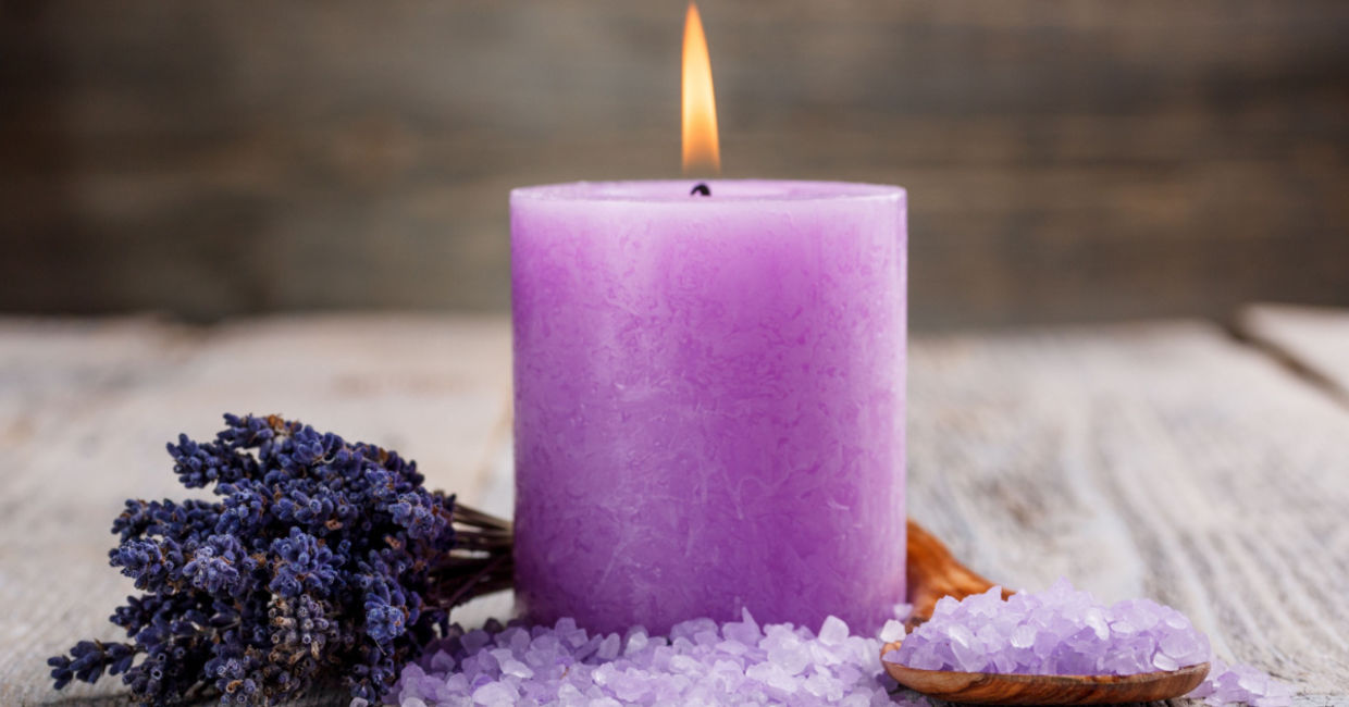 Lavender essential oil candles can help you destress.