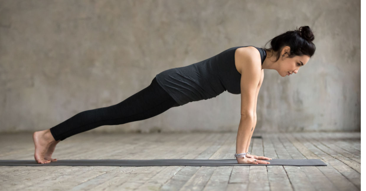 The plank yoga pose is good for your core.