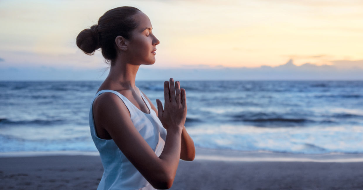 Woman meditating.