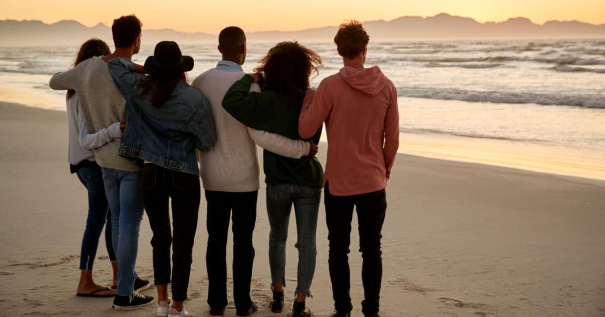 Friends watching the sunrise.