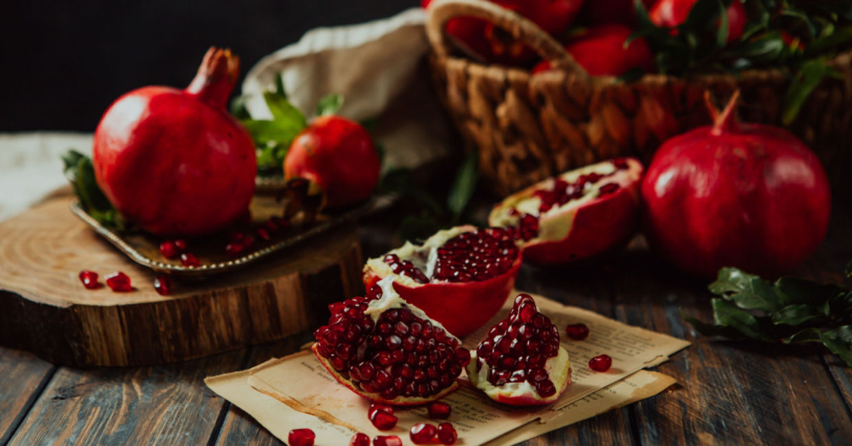 Pomegranate seeds are edible.