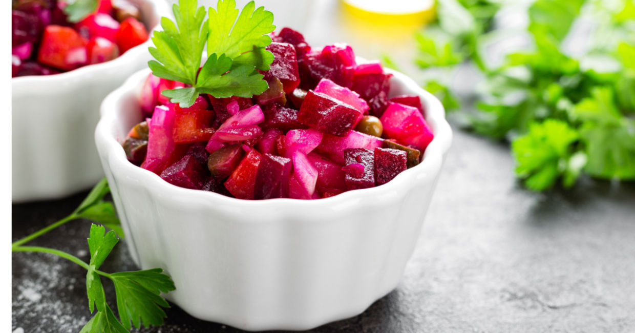 Beet and onion salad.