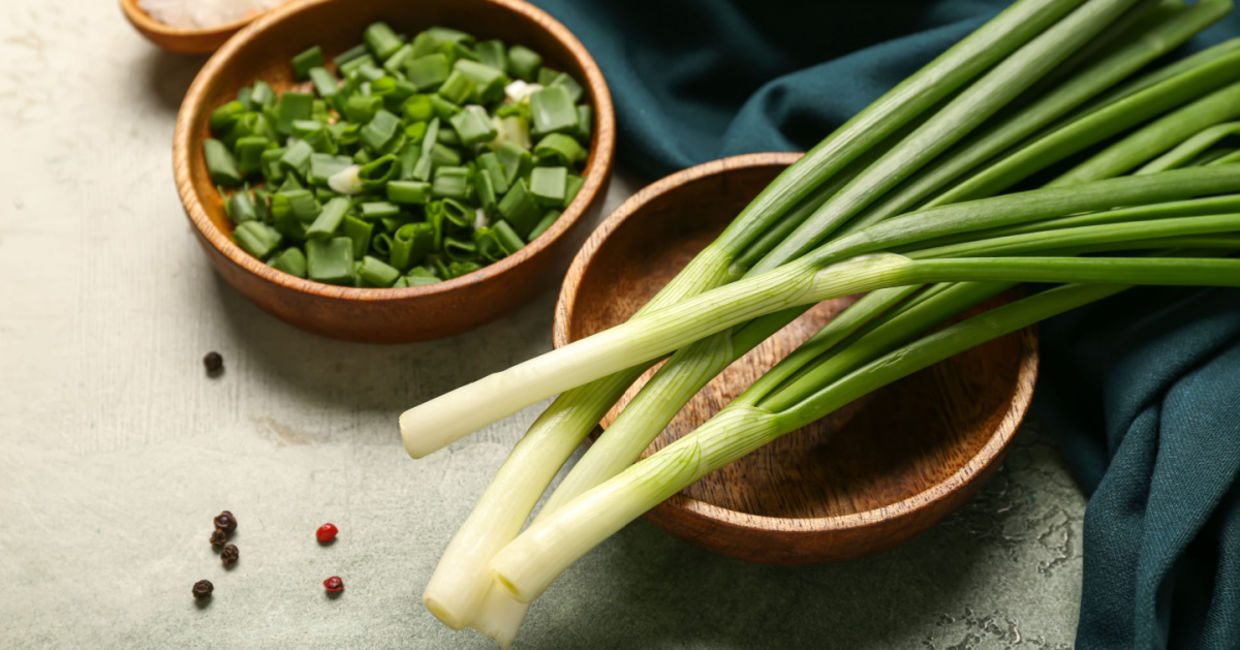 Fresh green onions,