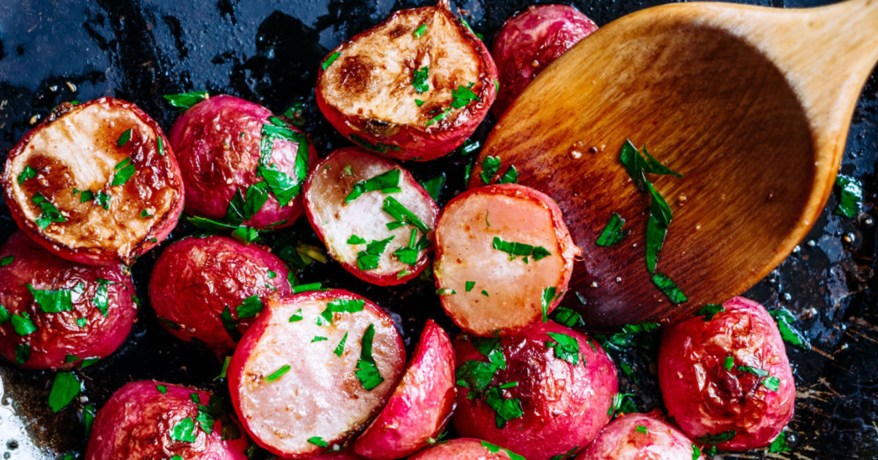 Roasted radishes are full of health benefits.