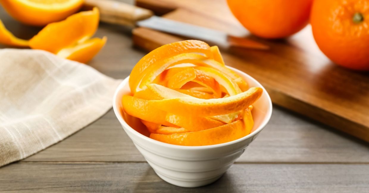 Orange peels help repel pests.
