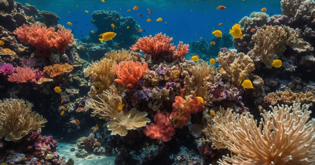 A healthy coral reef.