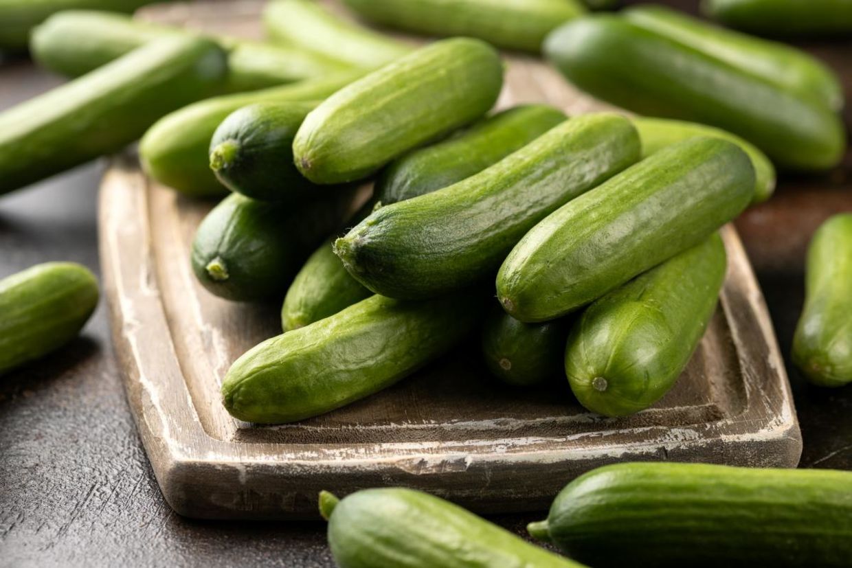 Mini baby cucumbers.