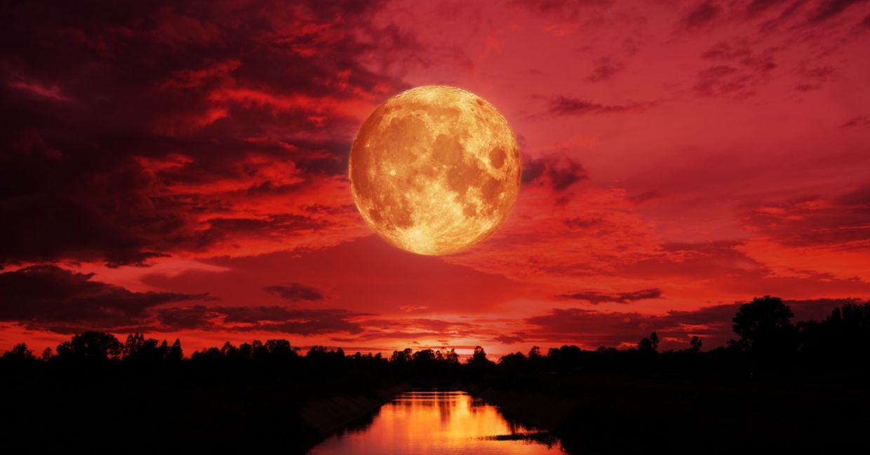 A rare red moon.