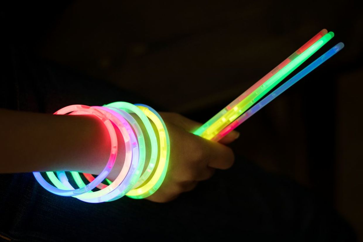 Glow sticks make trick-or-treating safer.