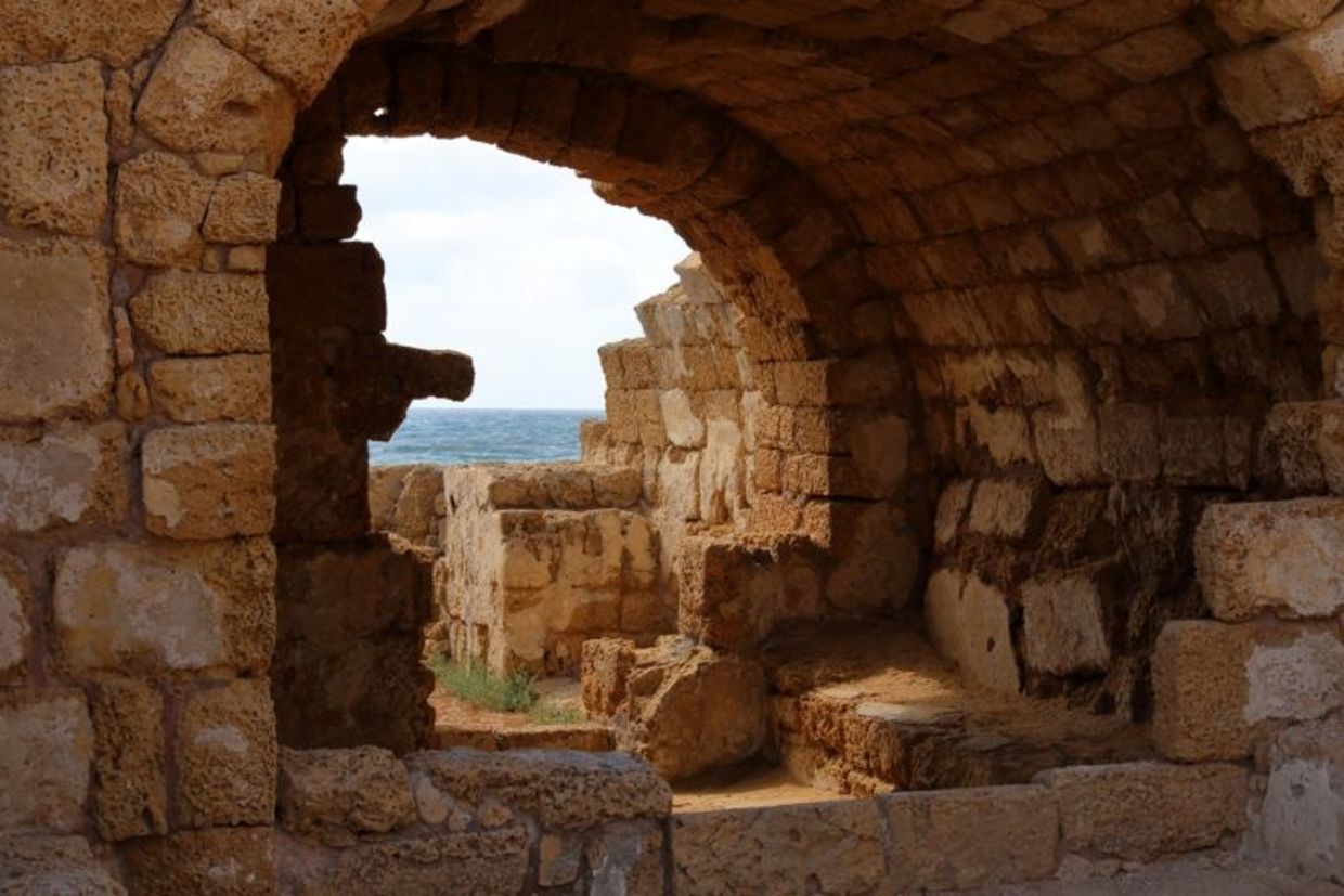 Archeological site In Caesarea Maritime National Part, Israel.