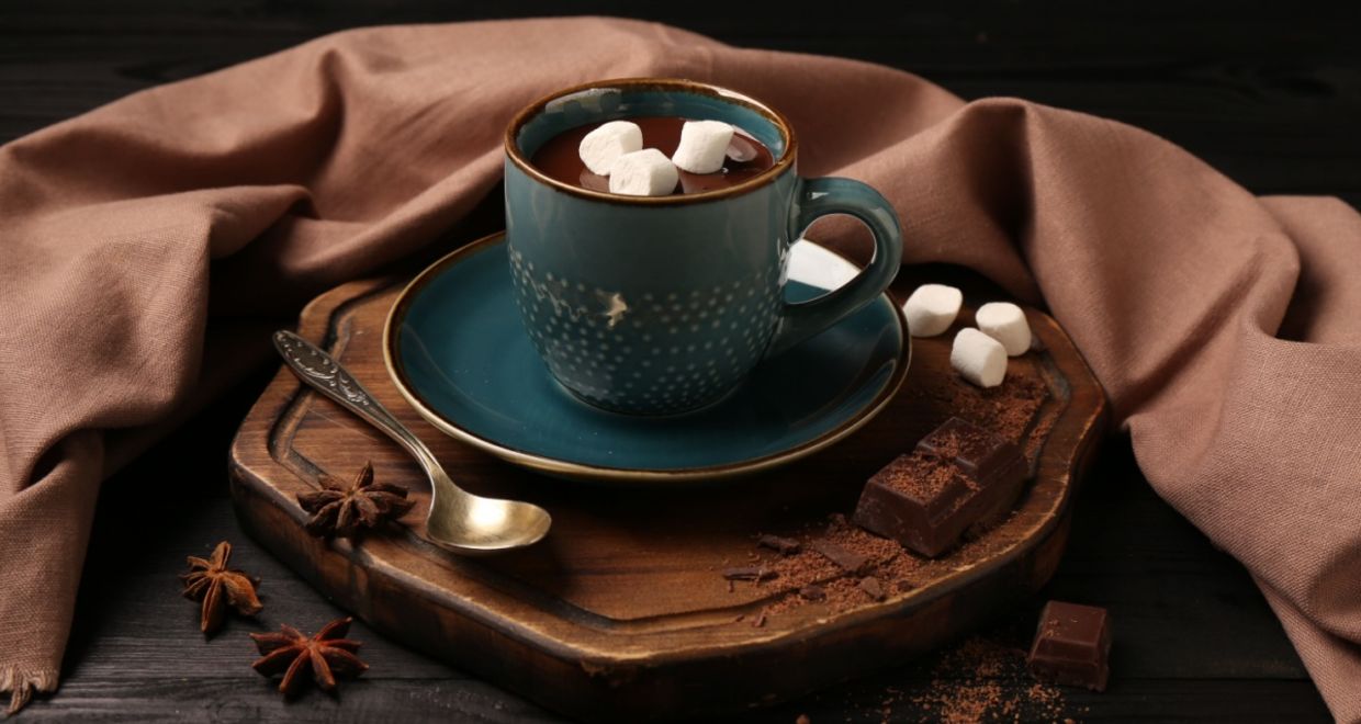 A cup of hot cocoa.