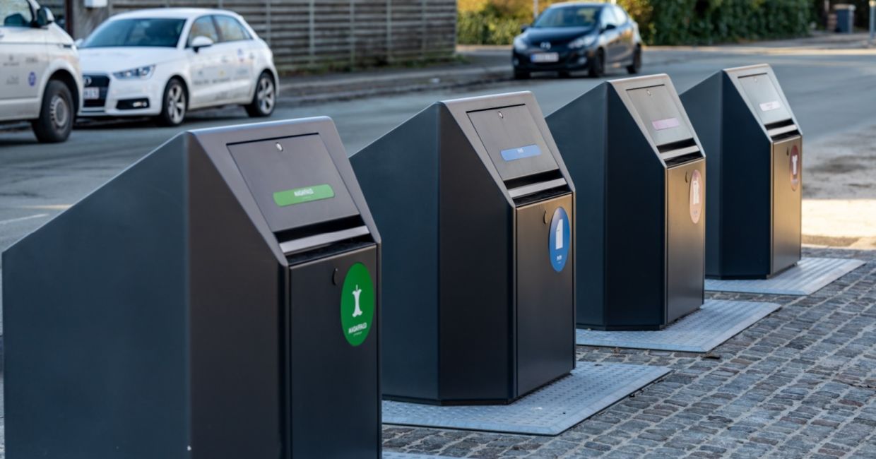 Waste containers in Copenhagen, Denmark.