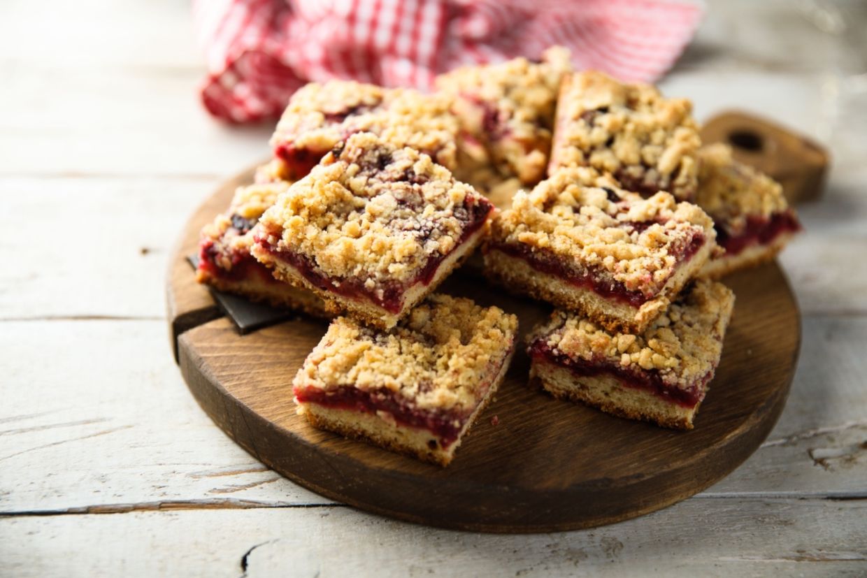 Homemade sweet berry bars.