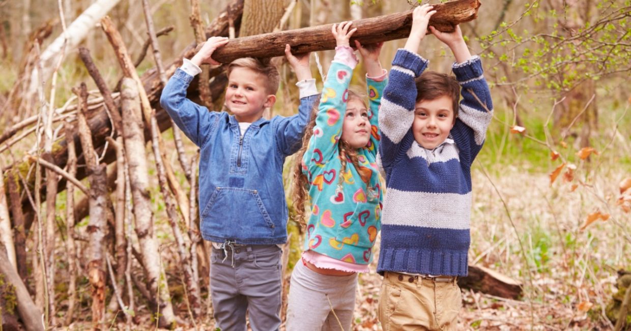 Children in a forest school.