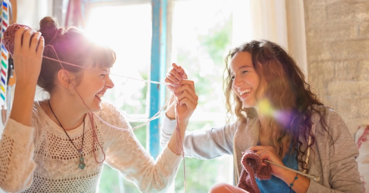 Gen Zers learning how to knit.