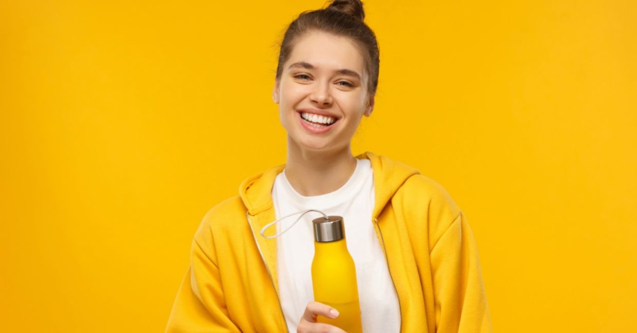 Color coordinated water bottle.