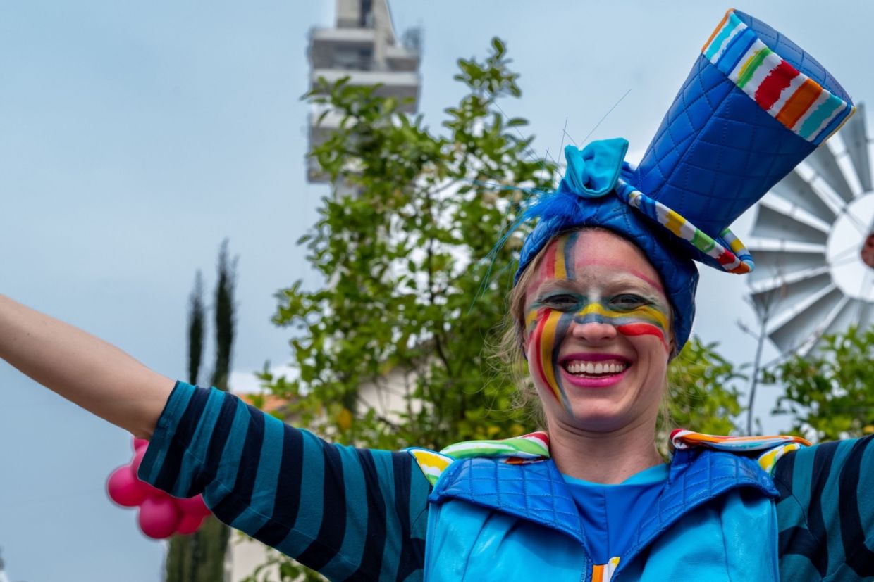 A woman celebrates Purim.